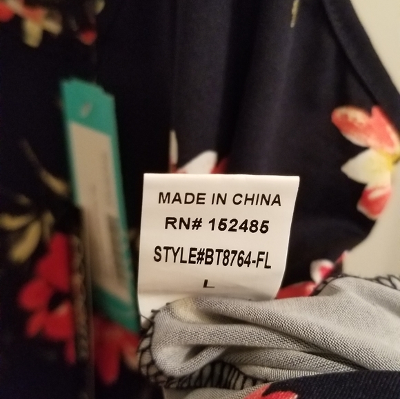 NWT Papermoon Stitchfix Women's Navy Floral Top Sz Lg - Picture 8 of 8